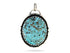 Sterling Silver Kingman Turquoise Antique Style Oval Artisan Handcrafted Pendant, (SP-5553)
